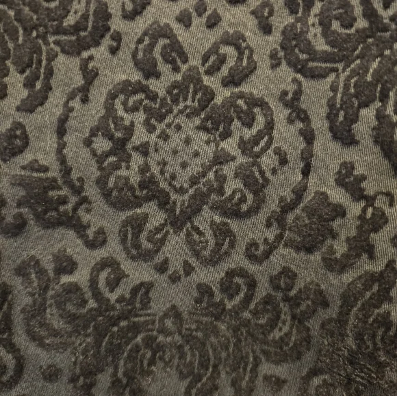 Velvet Flocked Grey Skinny Ankle Pants -  Size 6 Petite - Picture 2 of 4